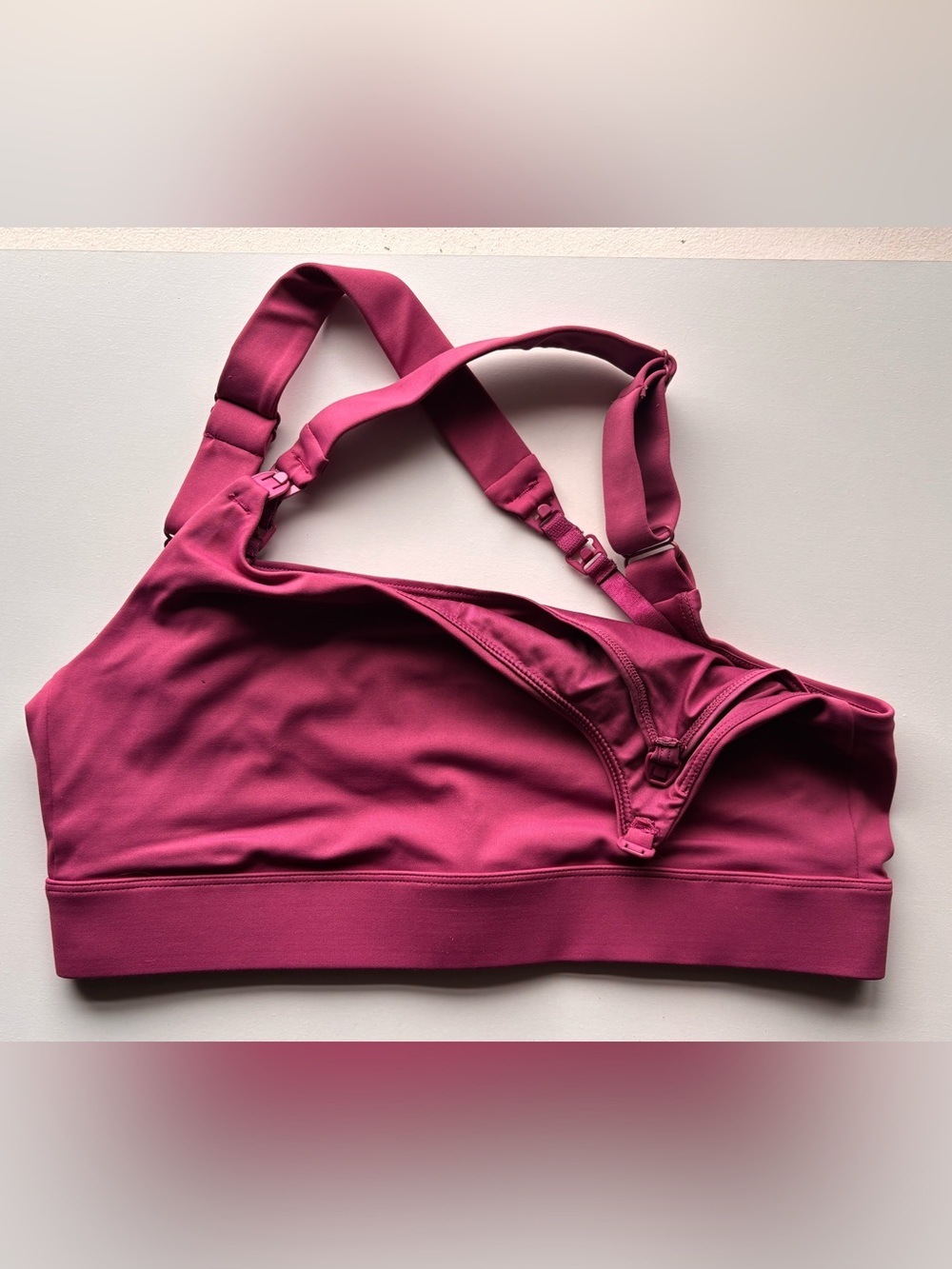Seamless Nursing Sports Bra — Berry Pink